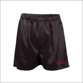 Polyester Solid Satin Men's Boxer MS01-BK