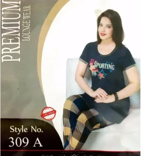 Premium Pyjama Set Black - 309 A