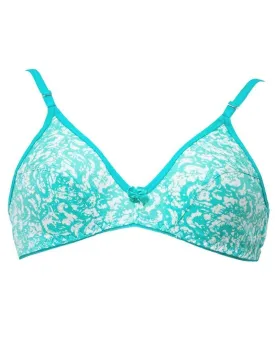 Printed BBG-2010 Comfortable - Non Padded,Non Wired Bra Sky Blue - Blue Bell Girl