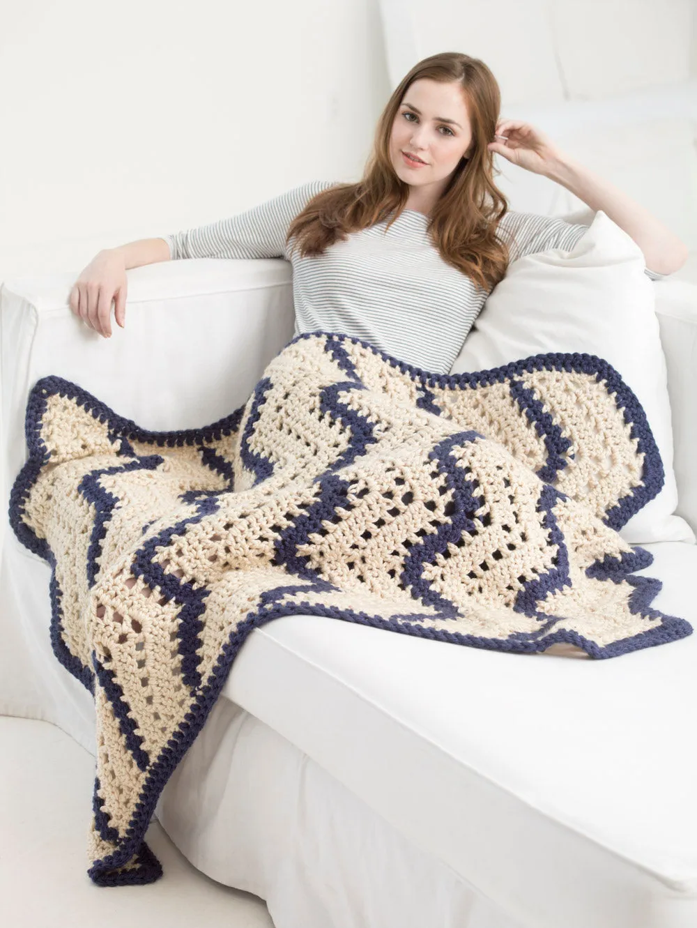 Quick Lacy Ripple Afghan (Crochet)
