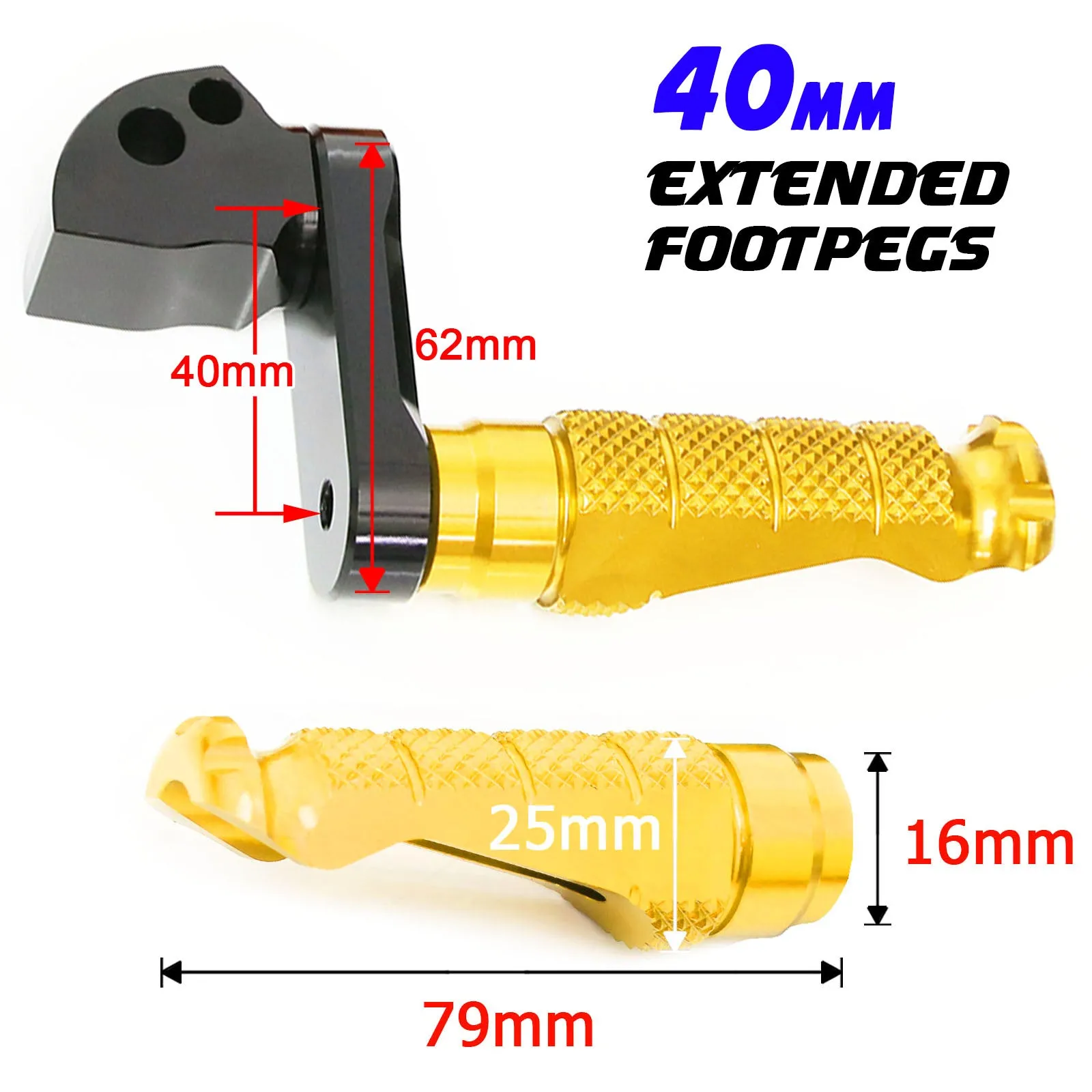 {Rear}  Fits Triumph America Daytona 675 40mm Adjustable R-FIGHT Foot Pegs