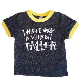 Roman & Leo - I Wish I Was a Little Bit Taller Ringer Tee in Charcoal