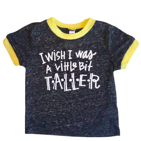 Roman & Leo - I Wish I Was a Little Bit Taller Ringer Tee in Charcoal