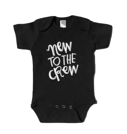 Roman & Leo - New to the Crew Short-Sleeve Baby Onesie in Black