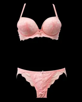 Royal Designed 8855 Pink Bra Panty Set , Single Padded - Under Wired Bra - By 902 MiMi