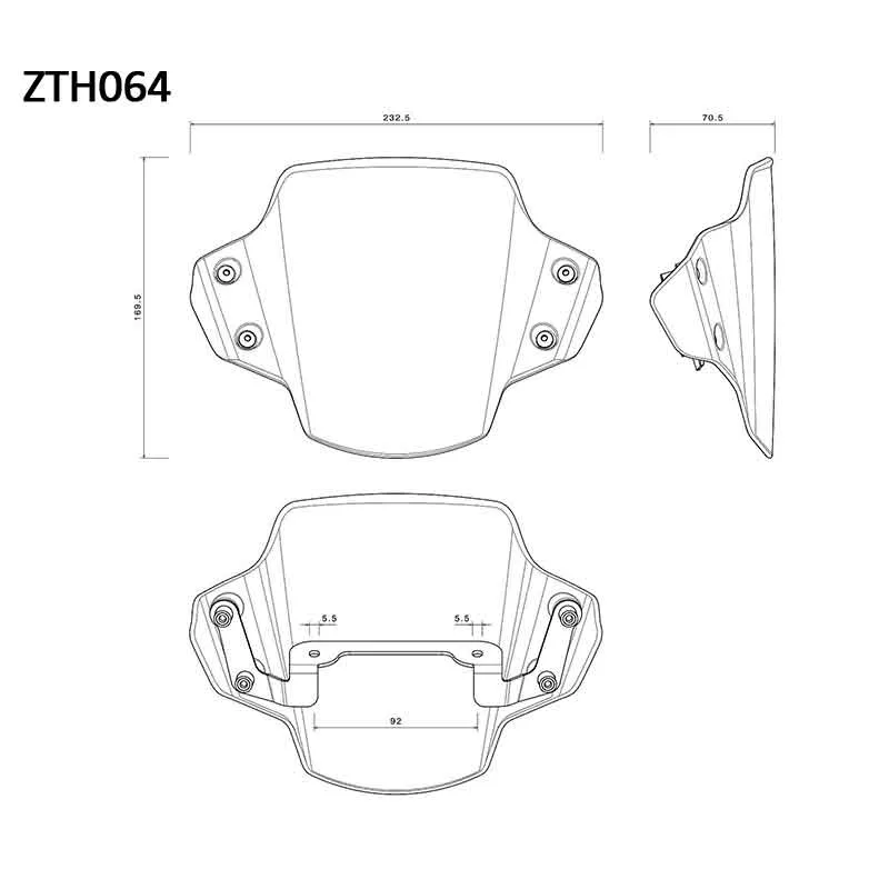 Saute-vent polycarbonate pour Triumph Speed Triple 1200RS (ZTH064B) | Rizoma