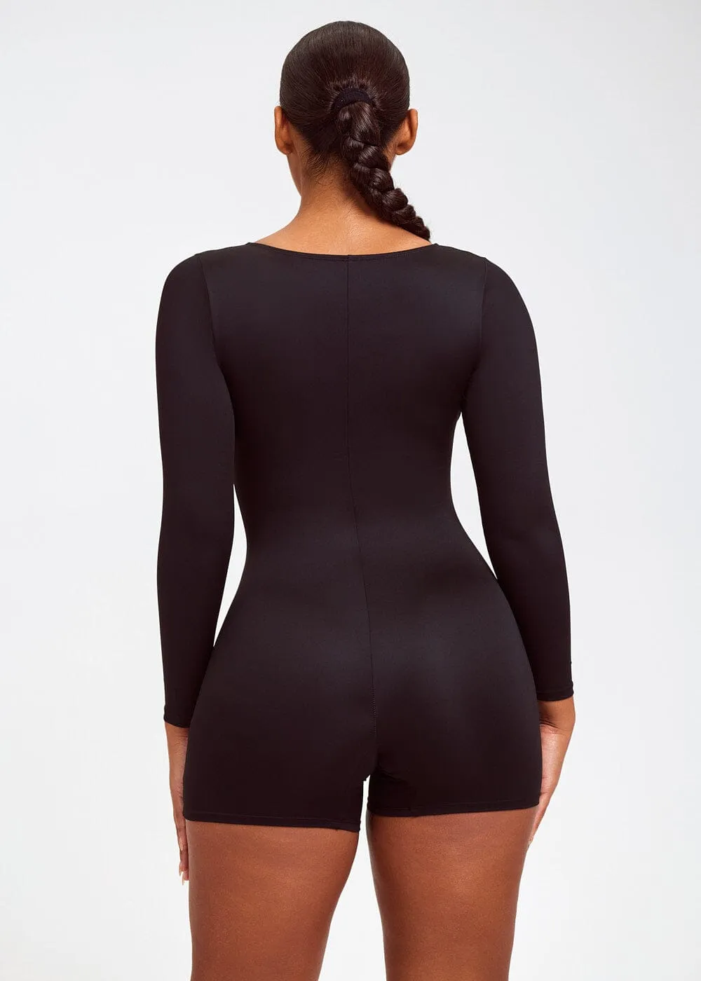 SculptingBodysuit Long Sleeve Plunge Shorts