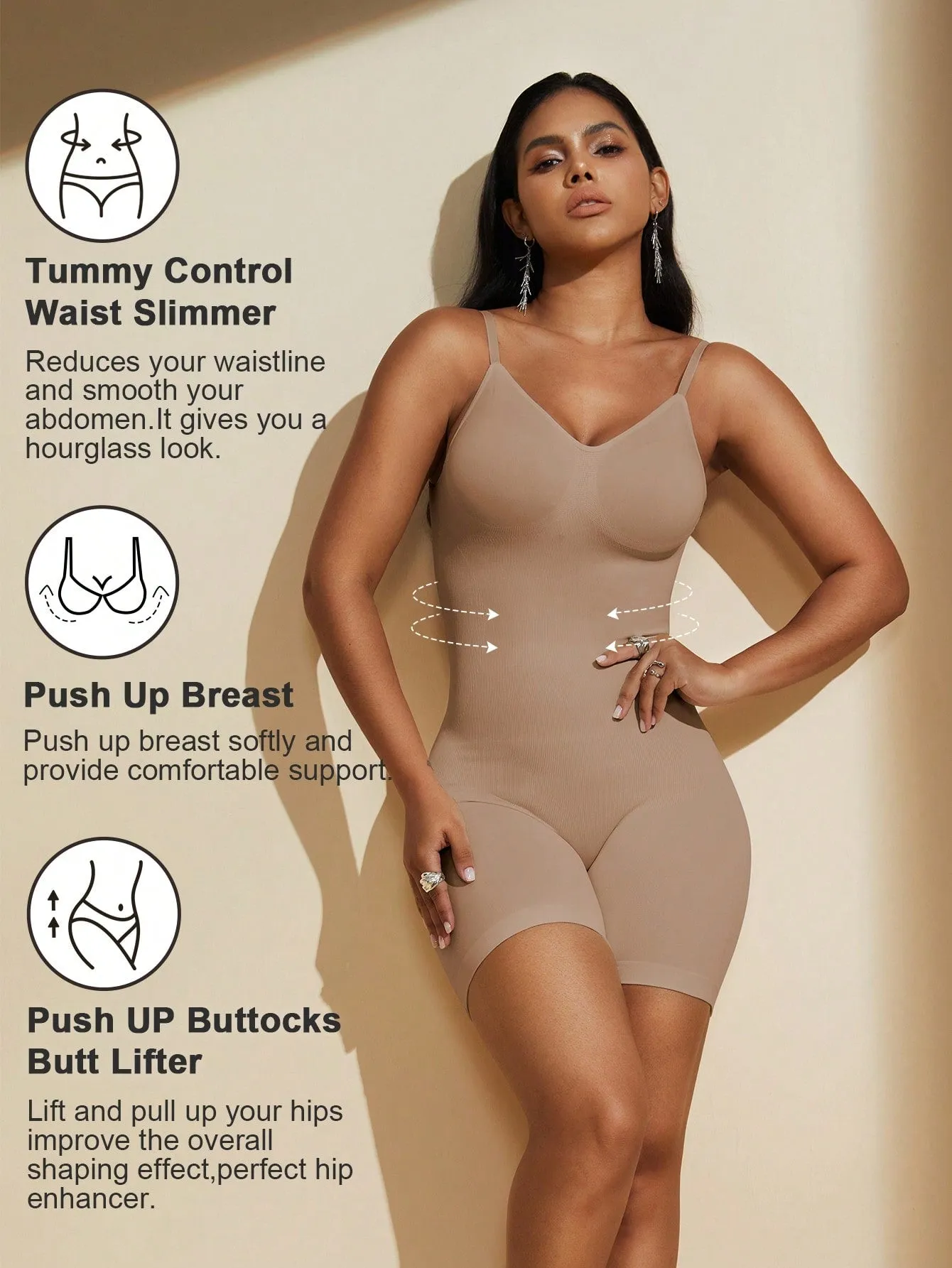 Seamless Tummy Control Backless Body Shaping