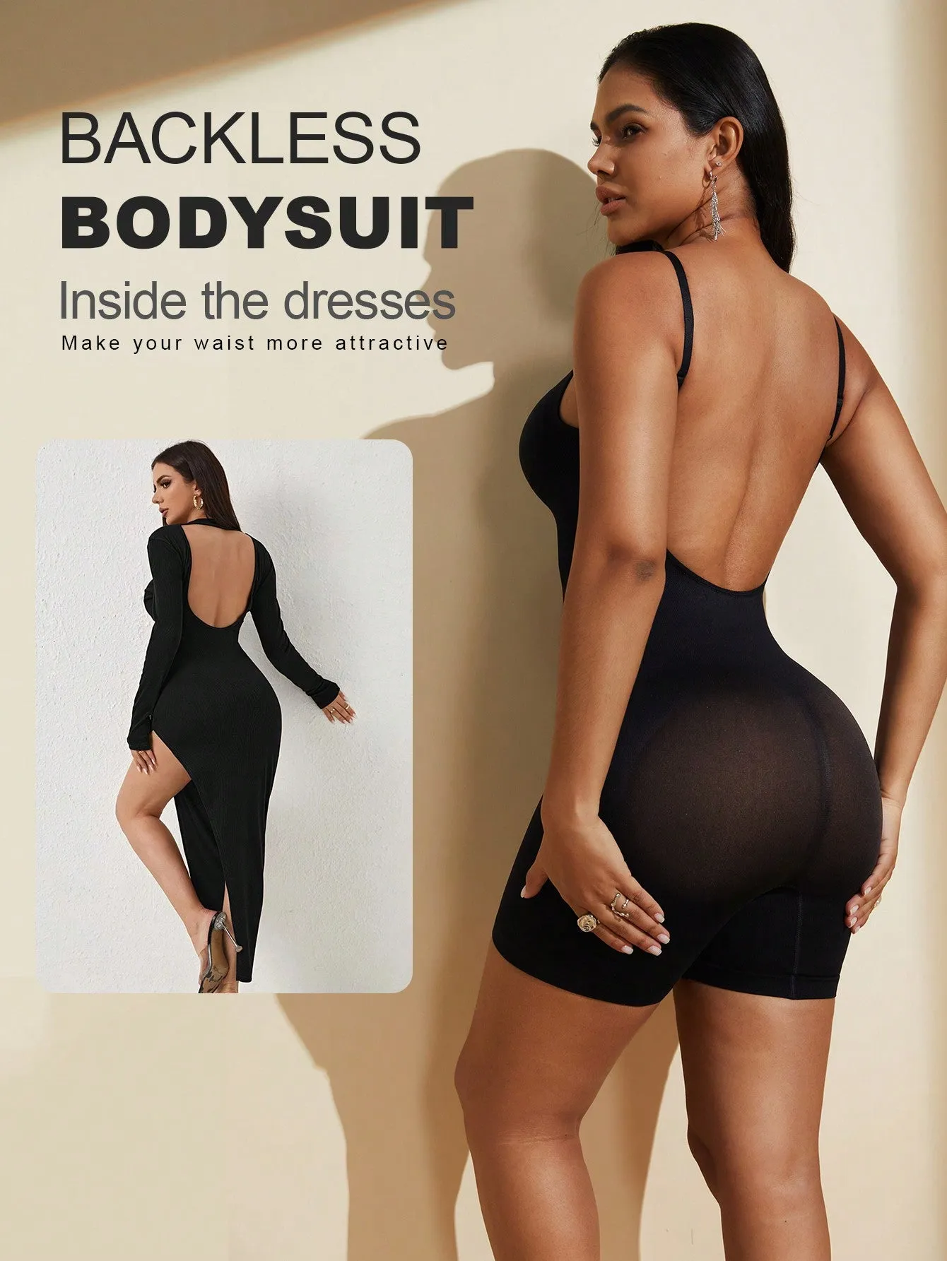 Seamless Tummy Control Backless Body Shaping