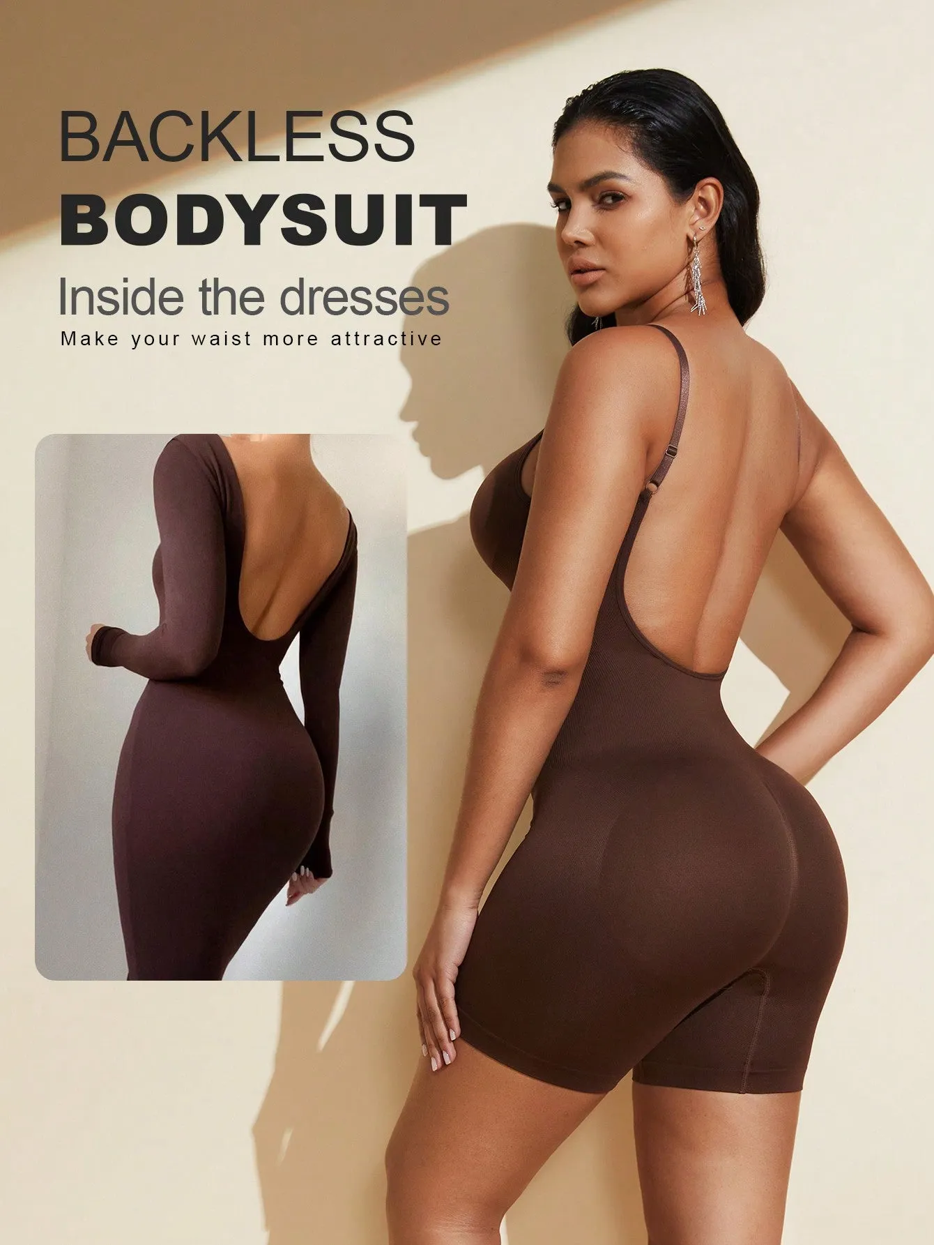 Seamless Tummy Control Backless Body Shaping