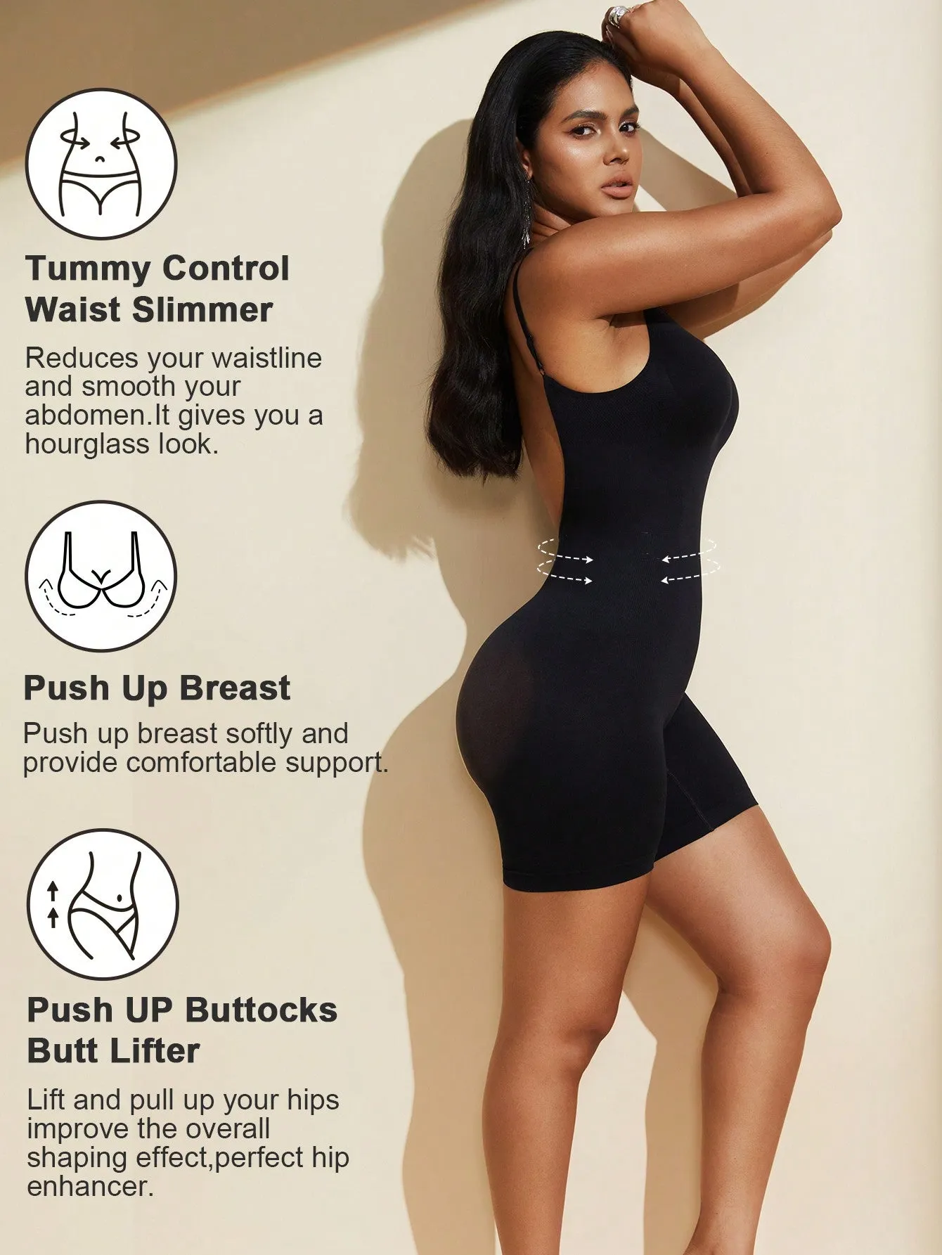 Seamless Tummy Control Backless Body Shaping