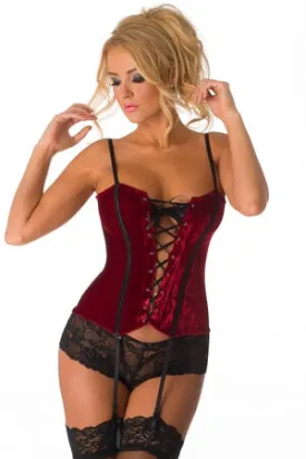 Seductive Red Velvet Corset