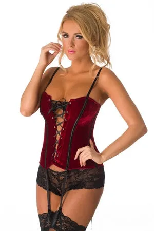 Seductive Red Velvet Corset