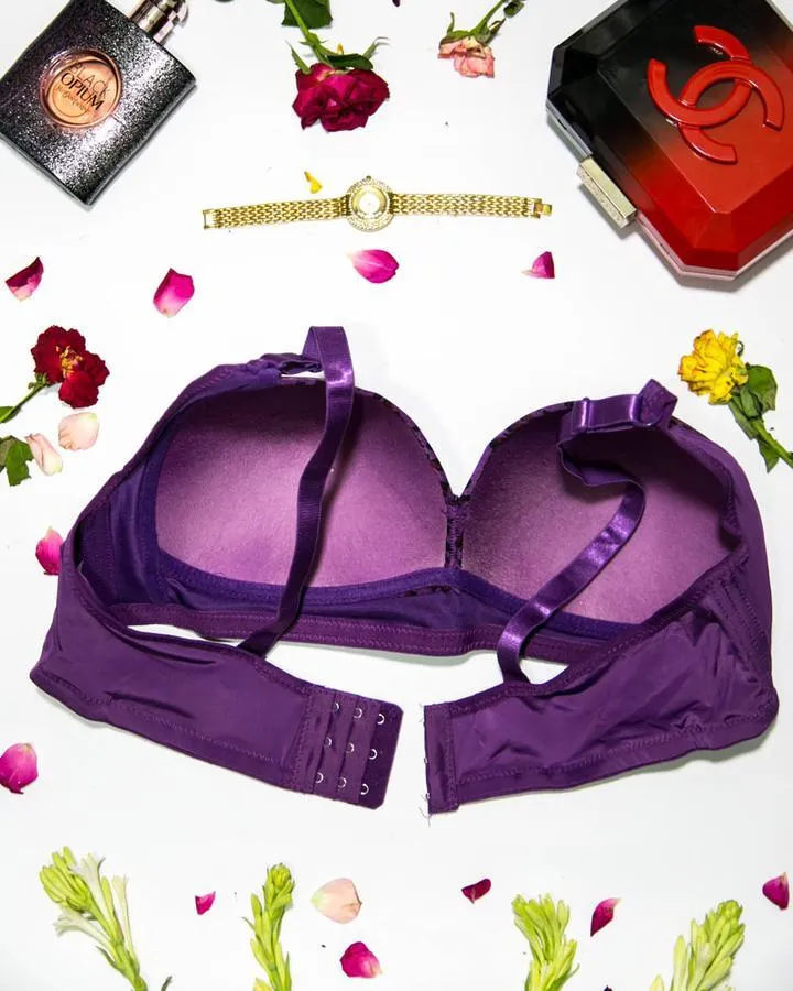 Sexy Cheetah Print Plus Size Bra - Purple  Push Up Bra, Single Padded Bra