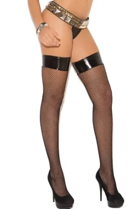 Sexy Fishnet Thigh High wit Vinyl Top