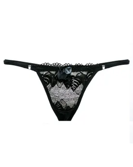 Sexy Leaf Net Panty 9616 - Black Bikini Type Underwear