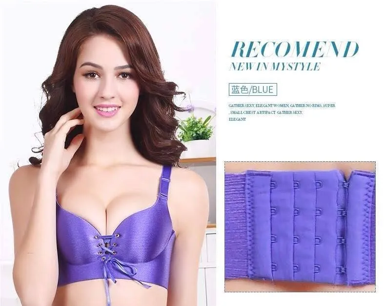 Sexy Push Up Figure Maintain Bra - Wide Strip - Purple Double Padded Bra