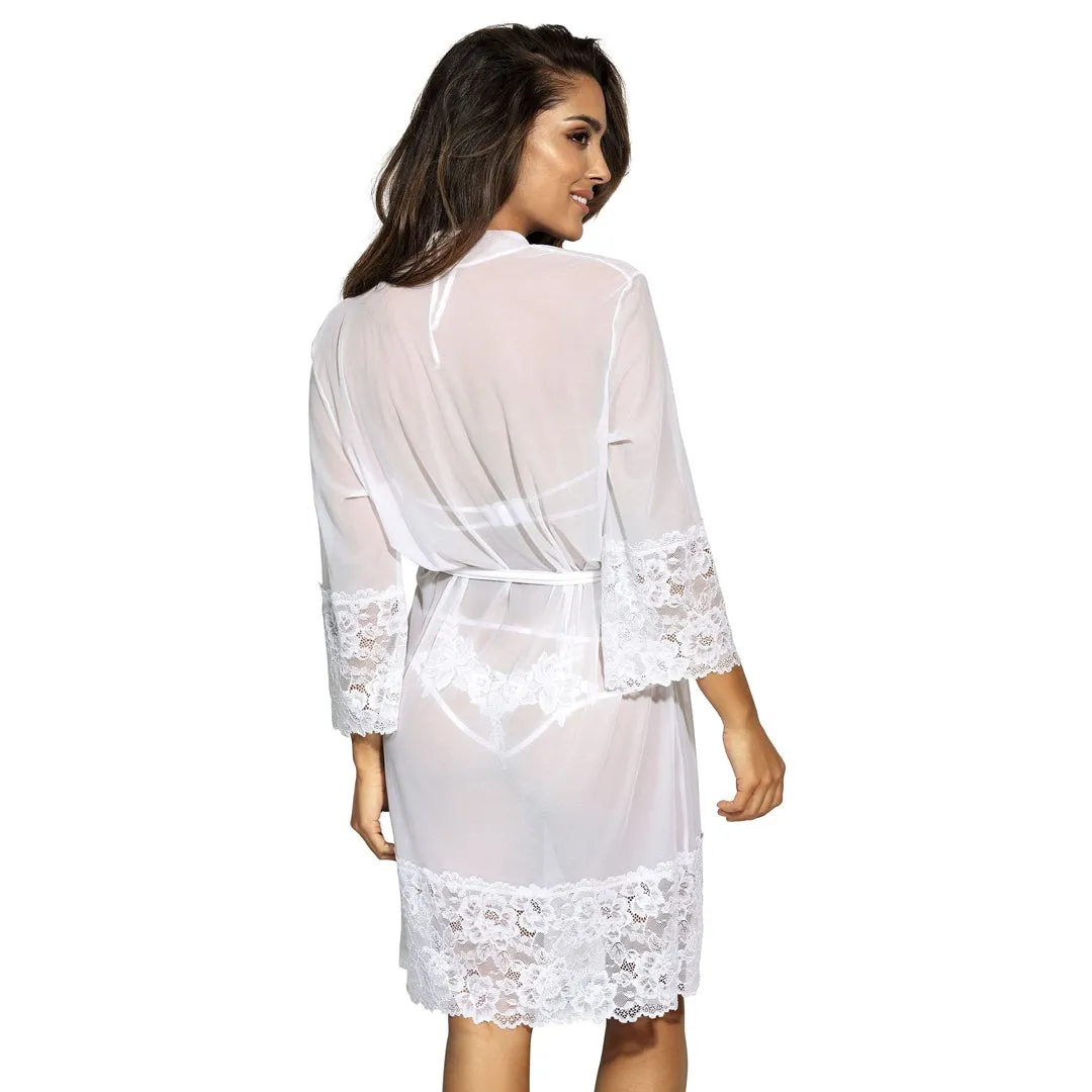 Sheer Robe Axami Naughty in Nude White