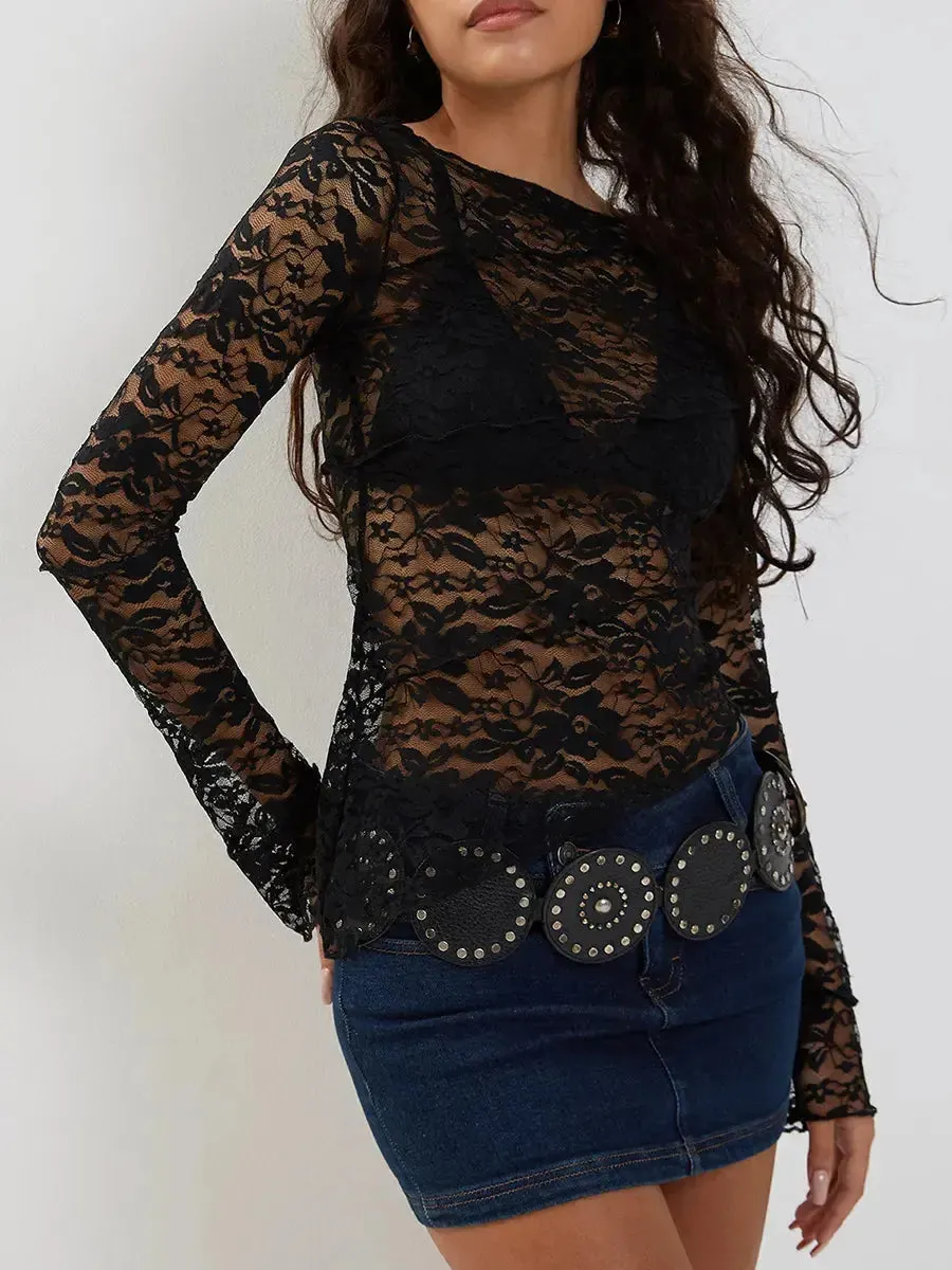 Sheer See Through Crop Top Y2K