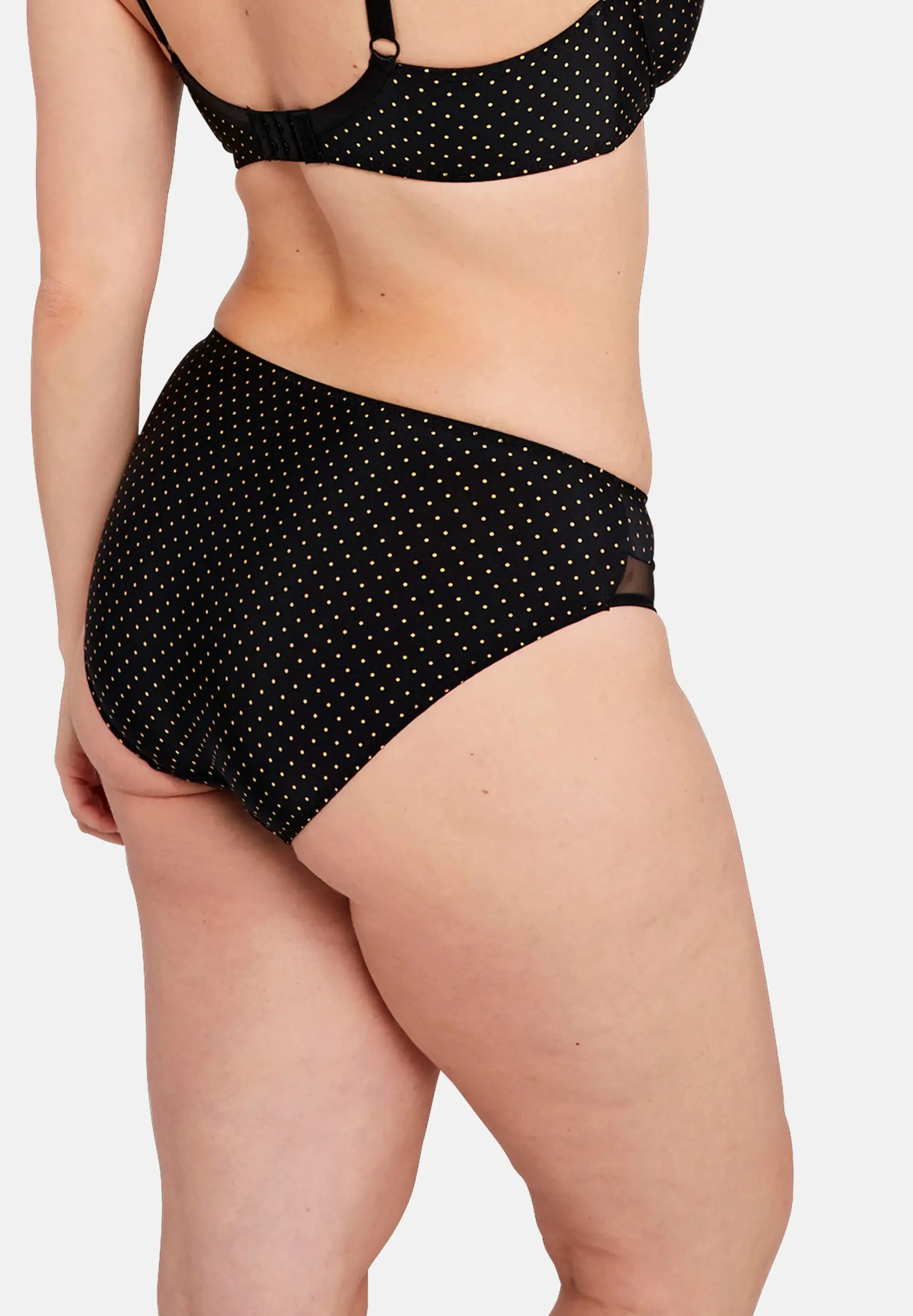 Slip Complice Imprimé Pois Noir & Ocre