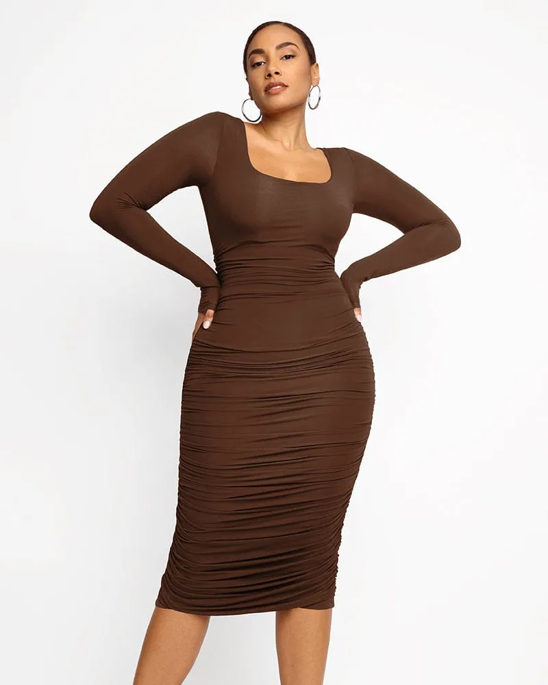 Smooth Ruched Shaping Dress