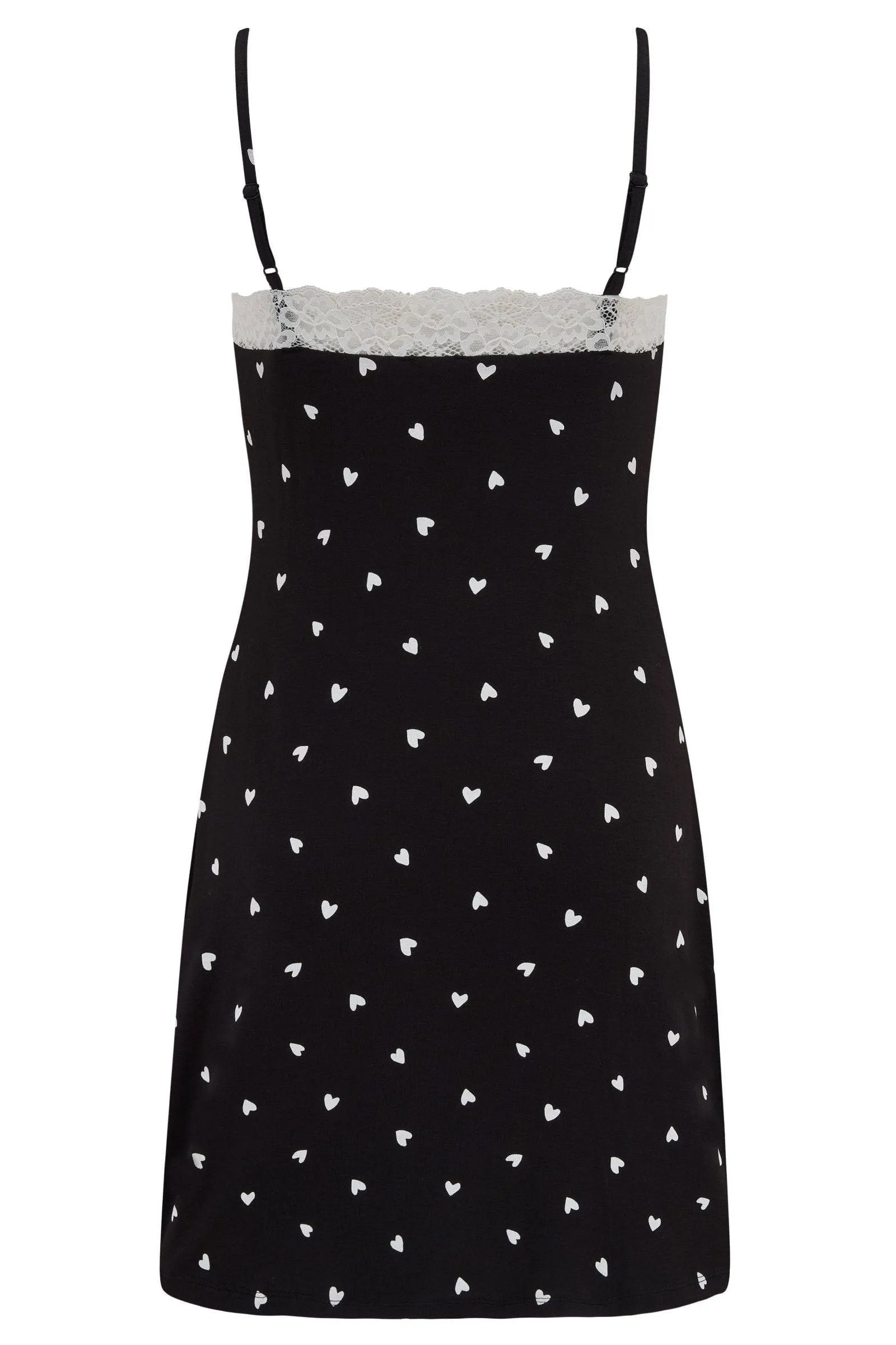 Sofia Love Lace Polka Dot Jersey Spilt Chemise