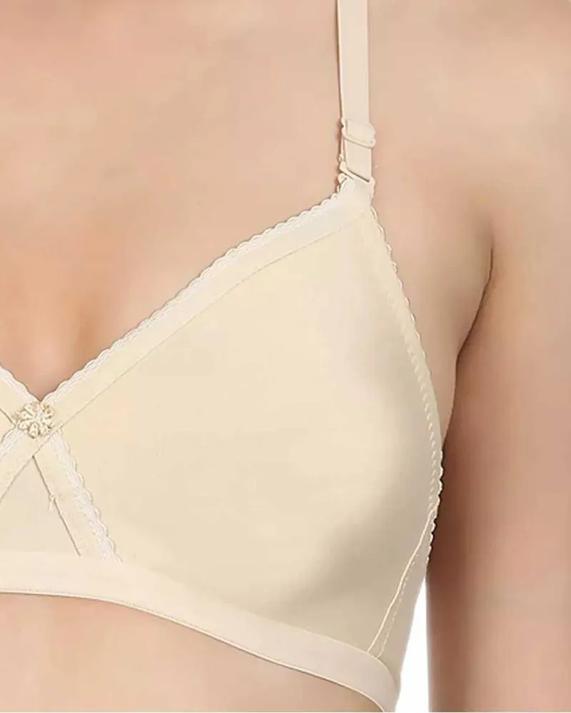 Soft Maroon Non Padded Bra - 5551 - Bodycare - White