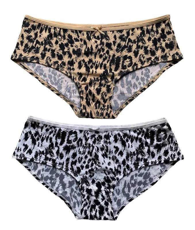 Stretchable Cheetah Jersey Panty - Pack Of 2