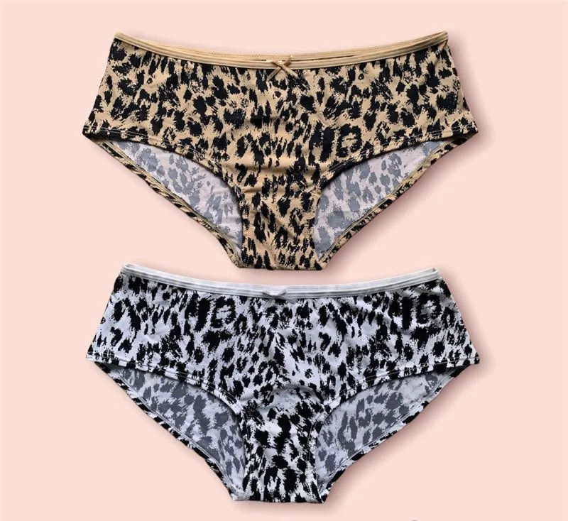 Stretchable Cheetah Jersey Panty - Pack Of 2