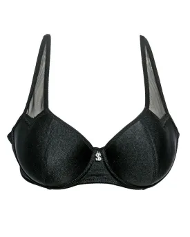 Stylish Bridal SH2031 Silk Bra Black - Single Padded,Under Wired Bra - By Sister Hood