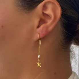 Sunlit Starfish Earrings gold