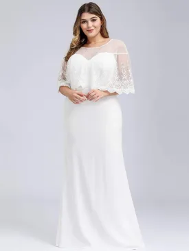 Sweetheart Illusion Neckline Plus Size Wedding Dress With Ruffle Sleeves