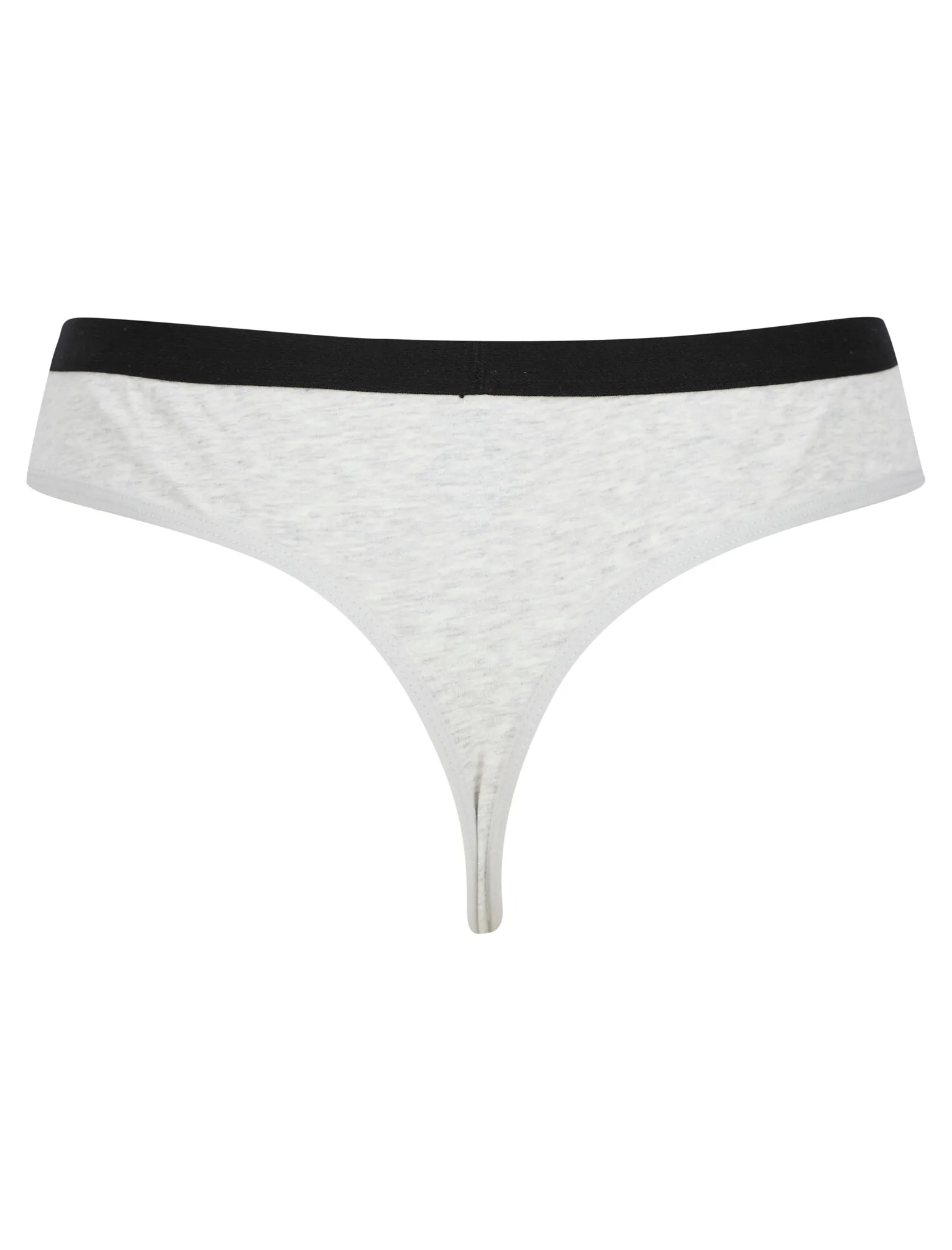 Tilly (5 Pack) Cotton Assorted Thongs in Jet Black / Bright White / Light Grey Marl - Tokyo Laundry
