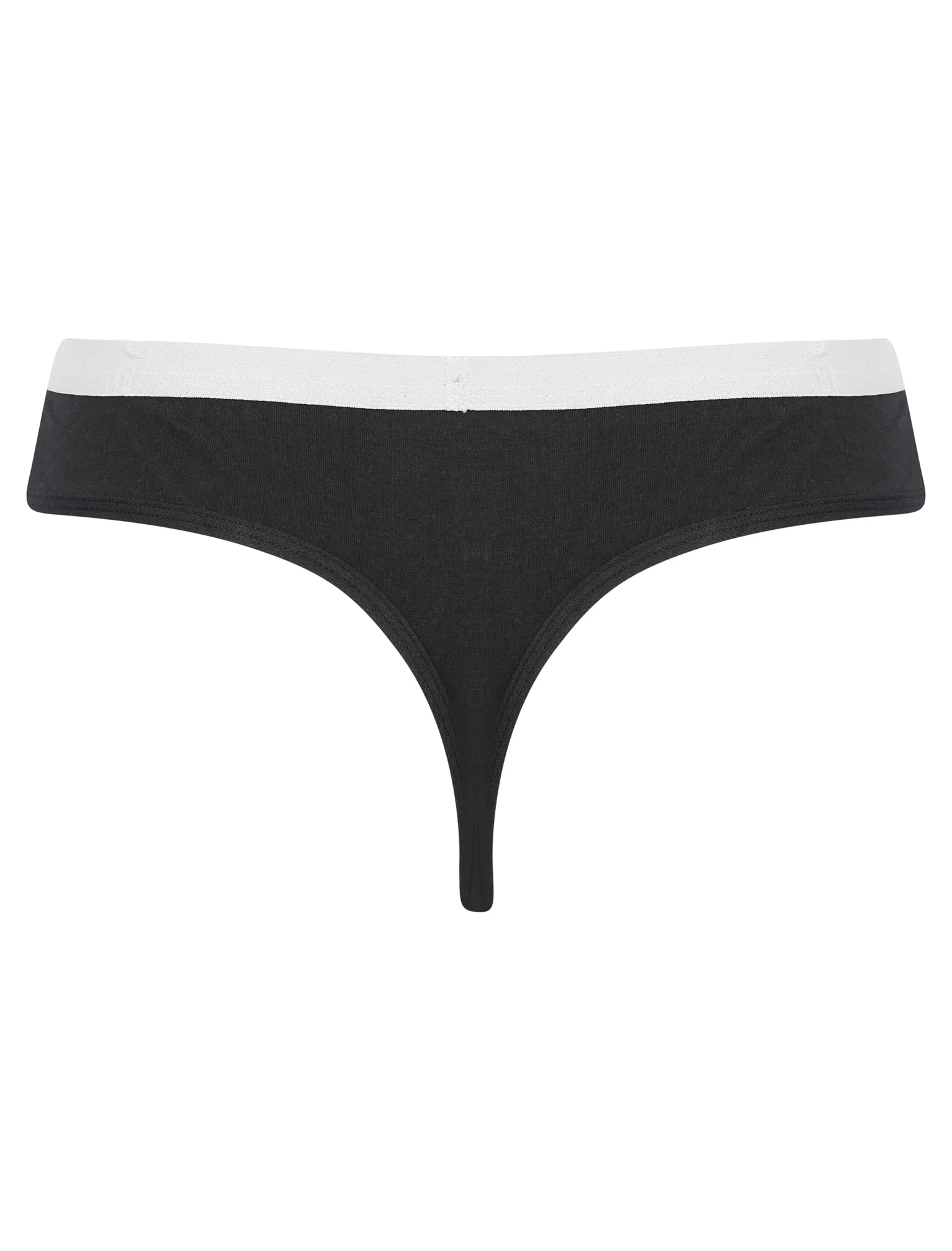 Tilly (5 Pack) Cotton Assorted Thongs in Jet Black / Bright White / Light Grey Marl - Tokyo Laundry