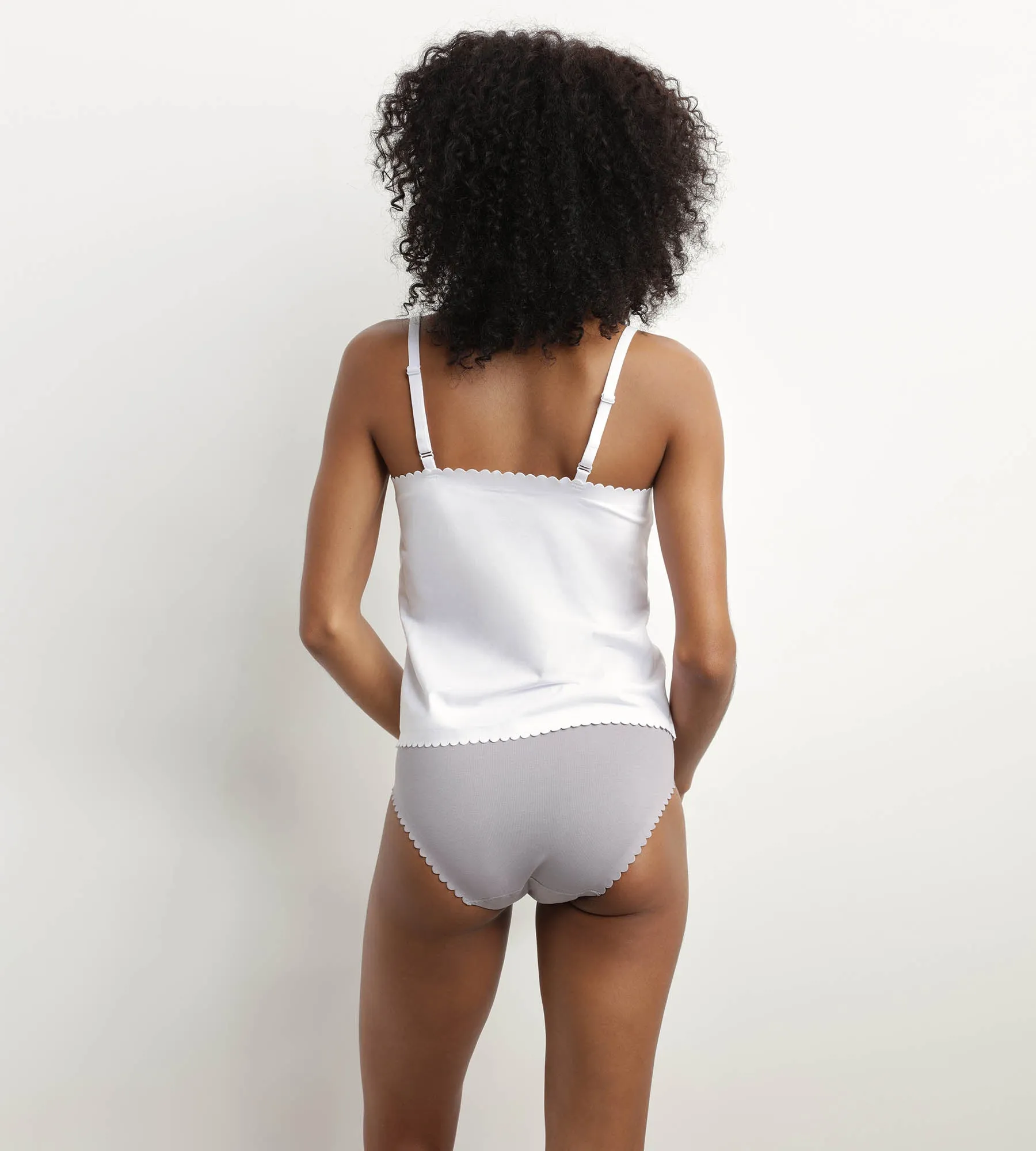 Top femme en coton stretch sans couture Blanc Body Touch Easy