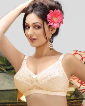 Tulip - Daisy Embroidered Bra - Skin
