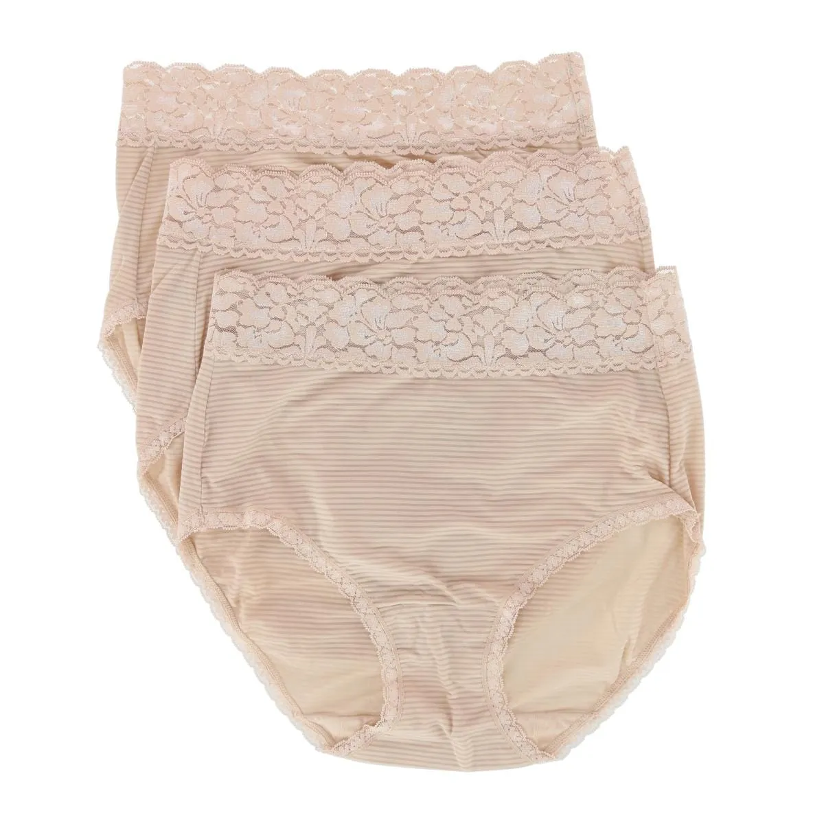 Vanity Fair Women's Flattering Lace Brief Panties(3 Pack)