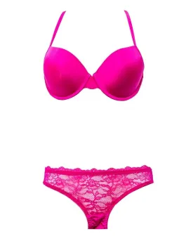 Victoria's Secret - Pink Single Padded Pushup Bra And Panty Set