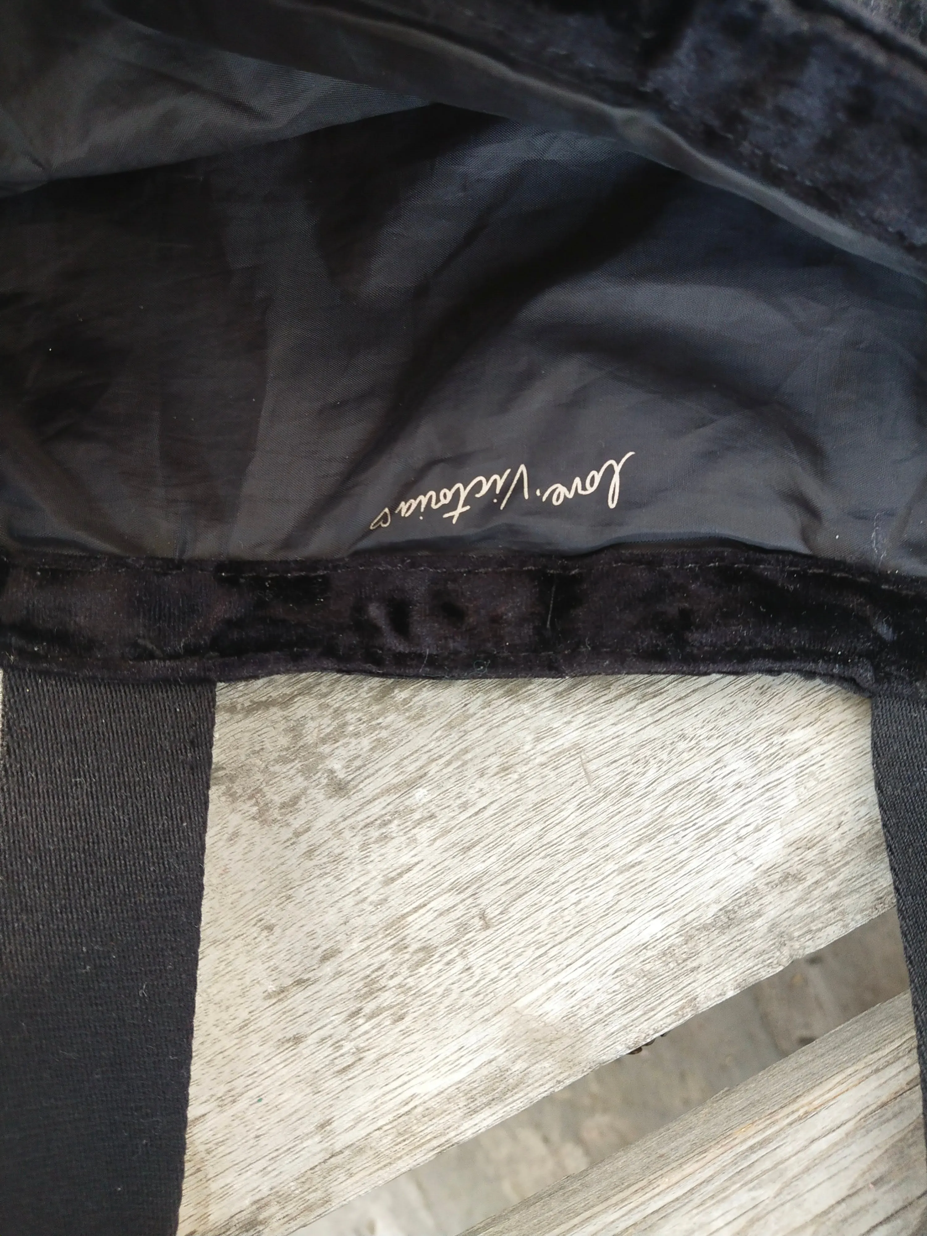 Victoria's Secret Tote Black Velvet Weekend/Travel Bag