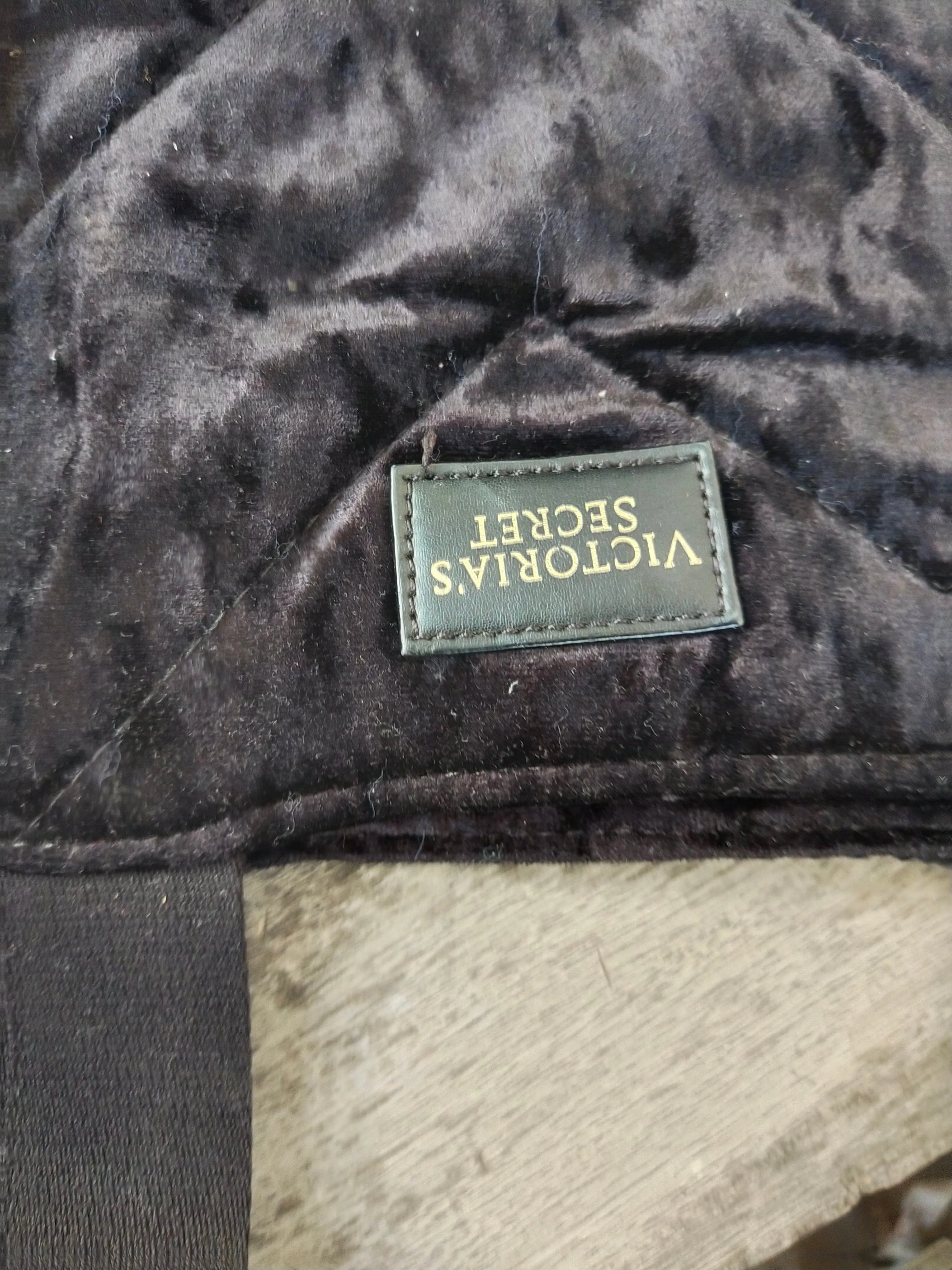 Victoria's Secret Tote Black Velvet Weekend/Travel Bag