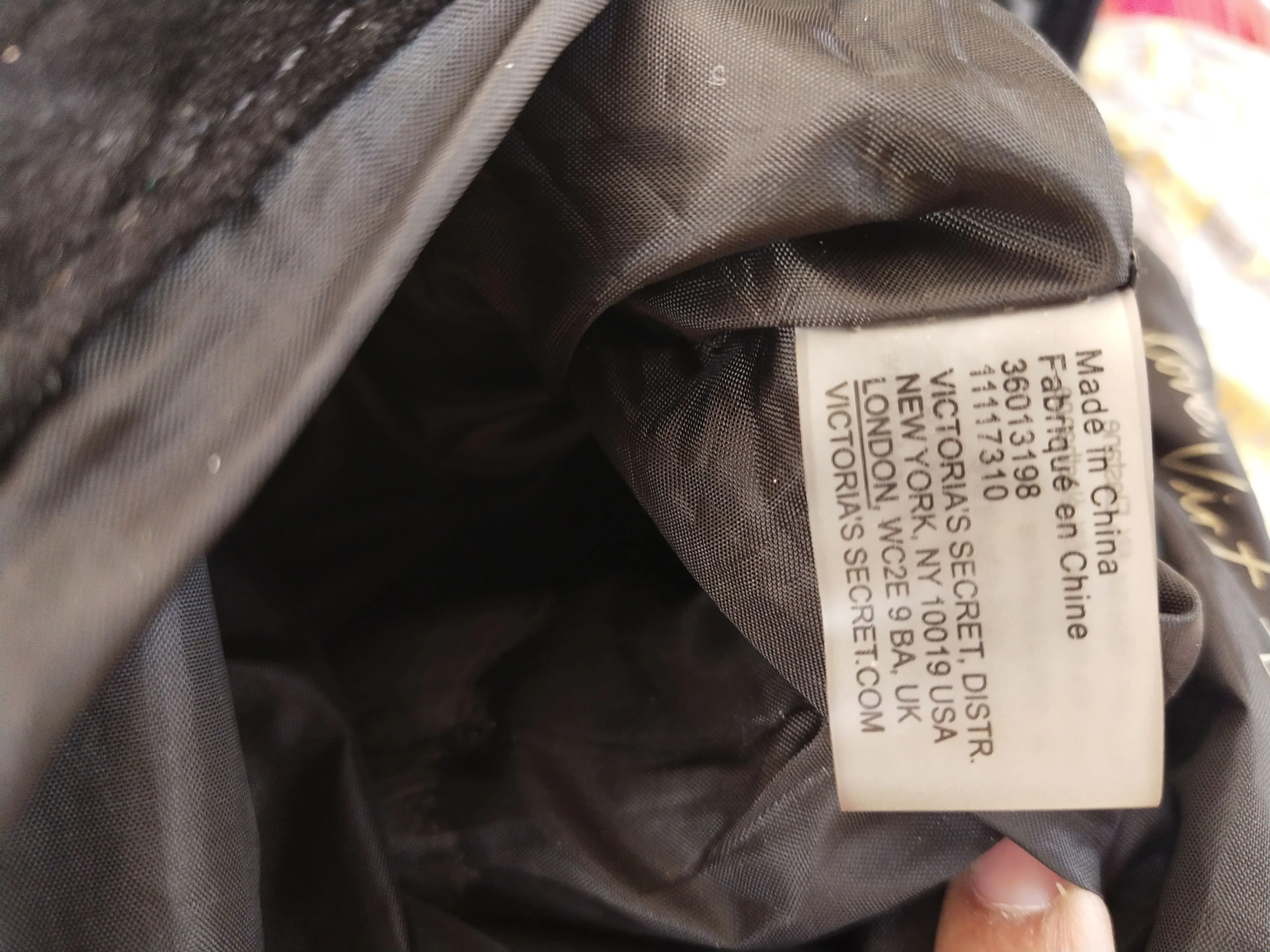 Victoria's Secret Tote Black Velvet Weekend/Travel Bag