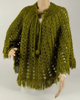 Vintage Lacy Shells Poncho Crochet Pattern