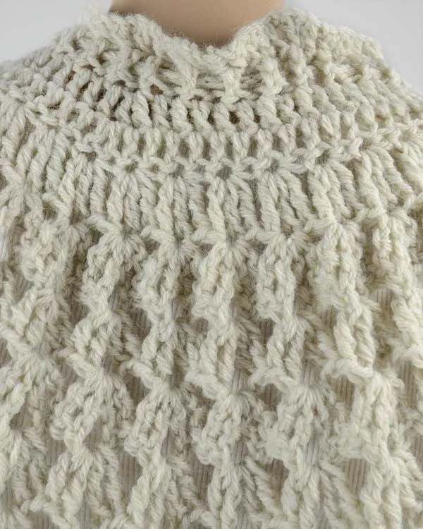 Vintage Lacy Shells Poncho Crochet Pattern