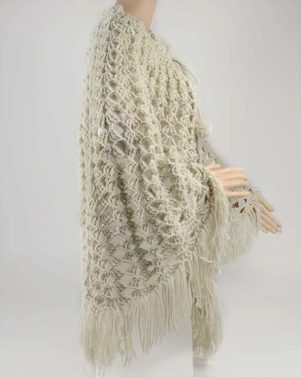 Vintage Lacy Shells Poncho Crochet Pattern
