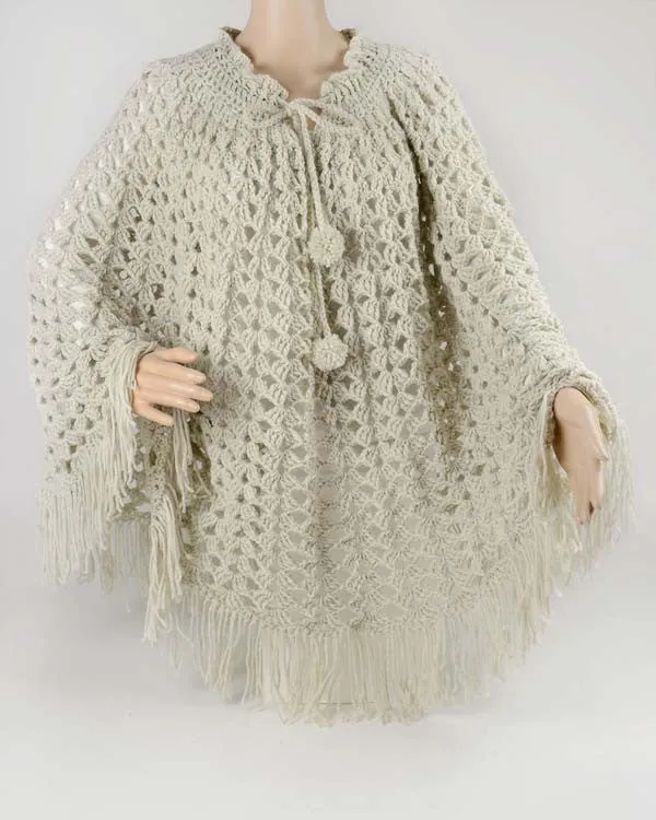 Vintage Lacy Shells Poncho Crochet Pattern