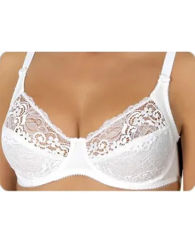White Bridal Bra , Non Padded - Under Wired Bra - Yadaili