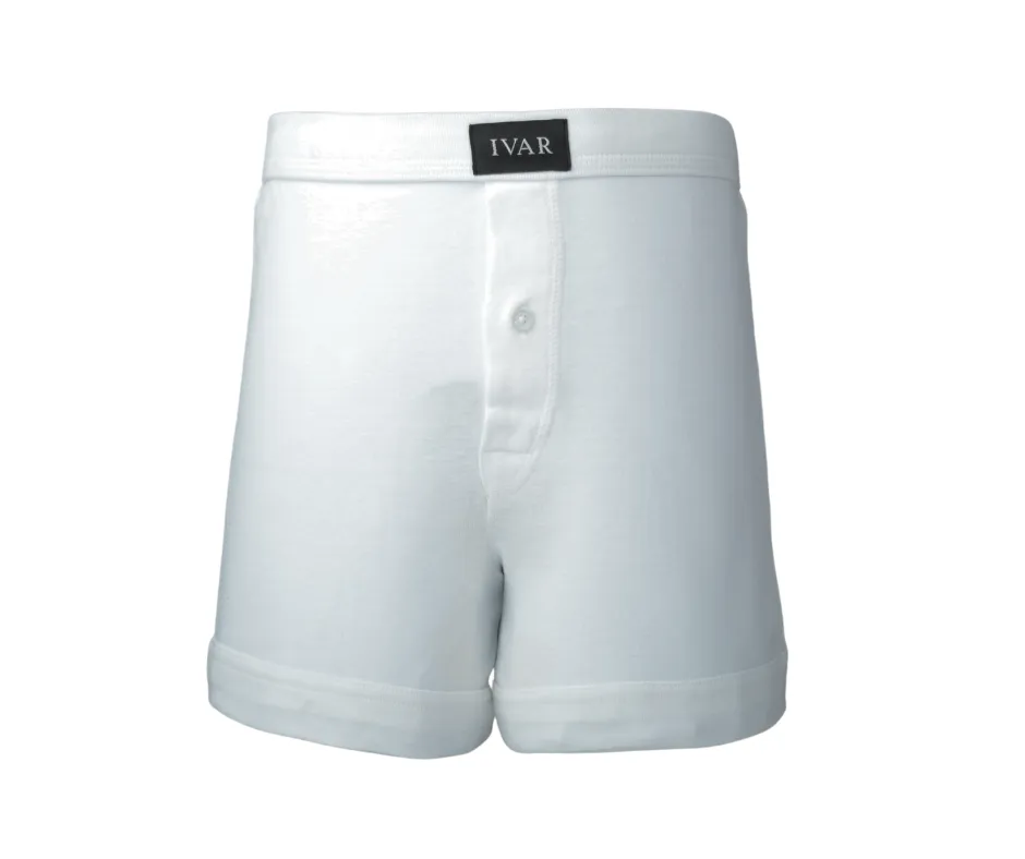 White Knitted Boxer (100% Combed Cotton)