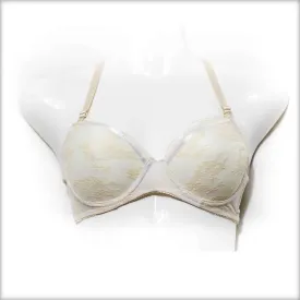 White Single Padded Net Underwired Bra
