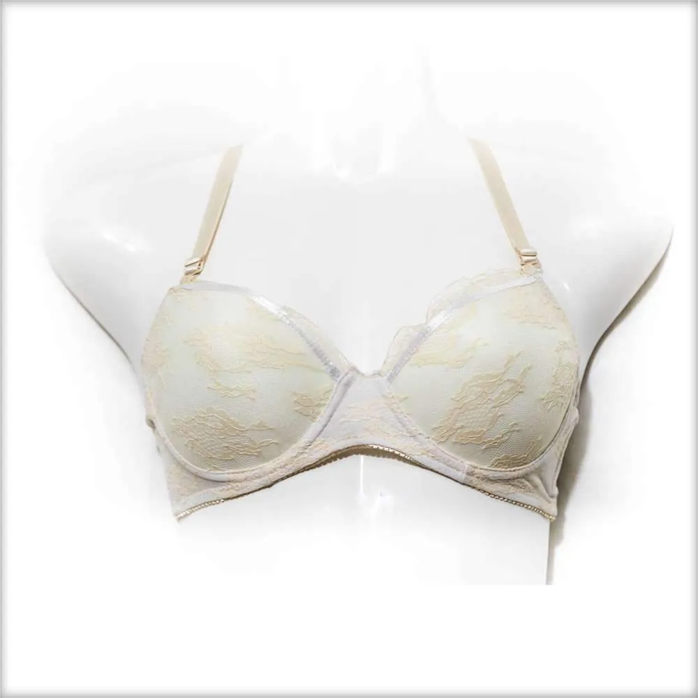White Single Padded Net Underwired Bra