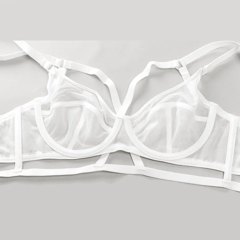 Women foreign trade strappy underwear, thin, slim, sexy, ultra-thin, high-end women's bra set, lace bra